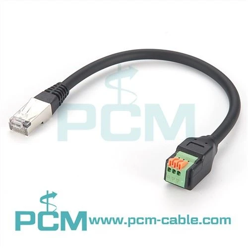 RJ45 till terminalblock med pigtailkabel