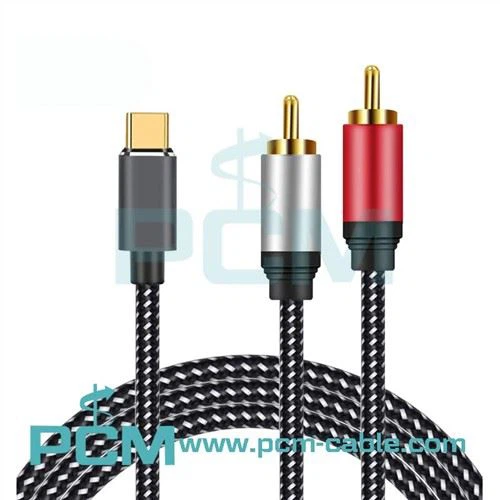 USB Typ C till 2 RCA-ljudkabel