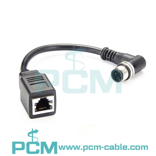M12 D Kodad plugg Vinklad RJ12