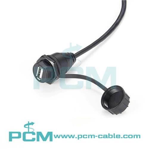 Vattentät kabel USB 2.0 Typ A honkontakt Klassad IP67