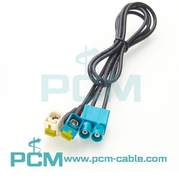 High-Performance FAKRA Z Code to Dual FAKRA Female Cable with Right Angle Connectors