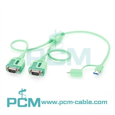 2-ports USB till seriell adapterkabel