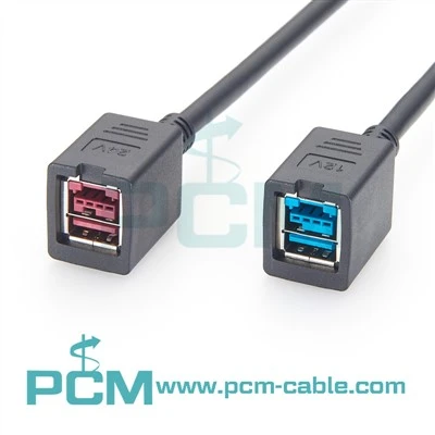 12V till 24V PoweredUSB hona till hona kabel