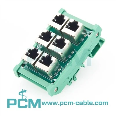DIN-skena RJ45-gränssnittsmodul 6 portar