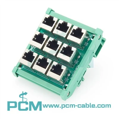 DIN Rail RJ45 Interface Modul 9 Port