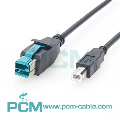 PoweredUSB 12V till USB Typ-B-skrivarkabel för POS-system