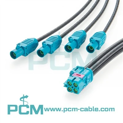 Quad TE MATE-AX Mini Fakra till Fakra Automotive Cable Montage